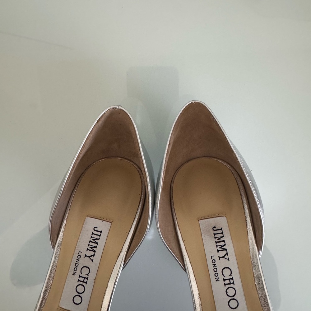 Authentic Jimmy Choo Metallic Silver Embellished Heels - Picture 4 of 8